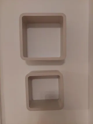 Set di 2 scaffali cubici beige