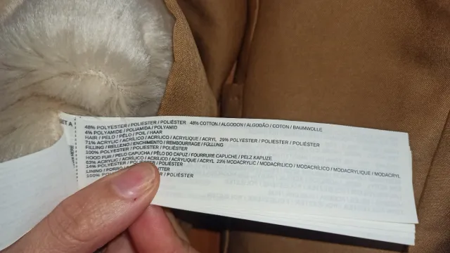 Parka Mango Beige con Capucha y Pelo