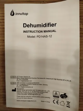 Deshumidificador Innvitop 16L. PARA REPARAR.
