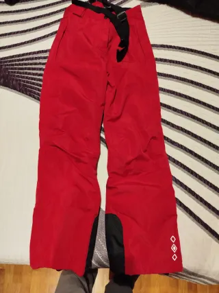 Pantalones de nieve rojos para niña