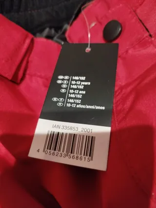 Pantalones de nieve rojos para niña