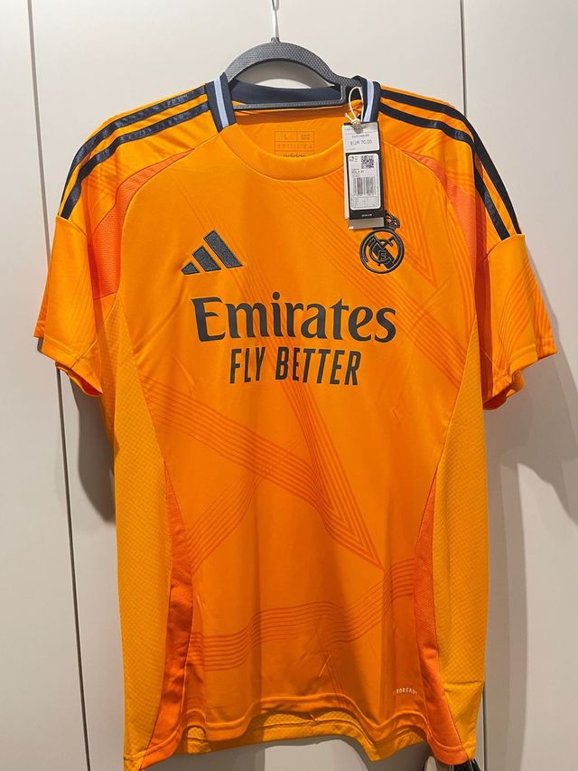 Camiseta Real Madrid Adidas Naranja Talla L