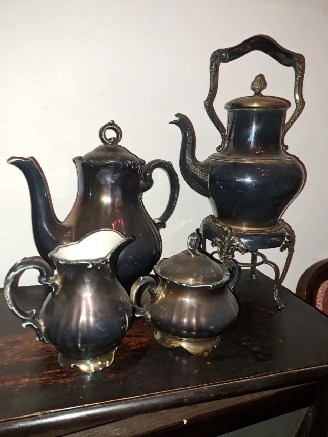 Juego antiguo té/café plateado