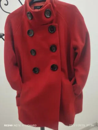 Chaqueta Zara Roja Doble Botonadura