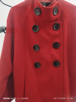 Chaqueta Zara Roja Doble Botonadura