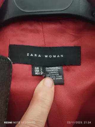 Chaqueta Zara Roja Doble Botonadura