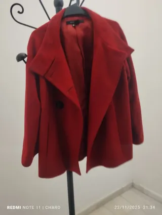 Chaqueta Zara Roja Doble Botonadura