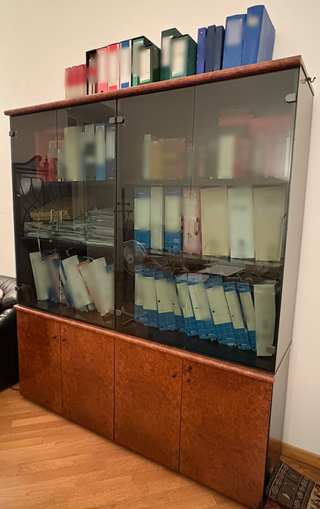 Set mobili da studio in legno di radica