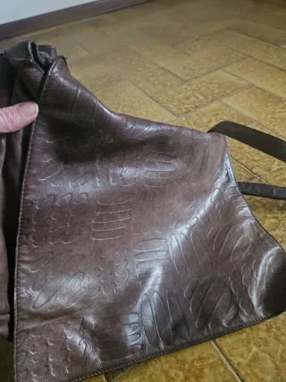 Borsa pelle anni 80 marrone cartella