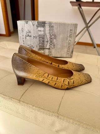 Décolleté René Caovilla donna beige/marrone