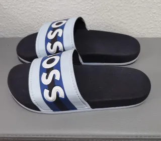 Chanclas Boss Azul y Blanco