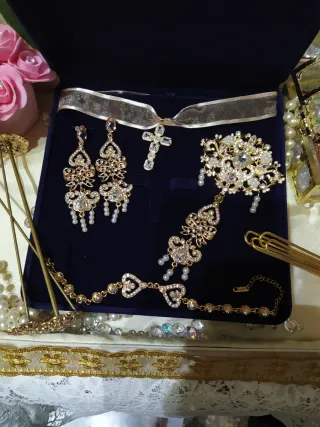 Aderezo fallero oro y blanco