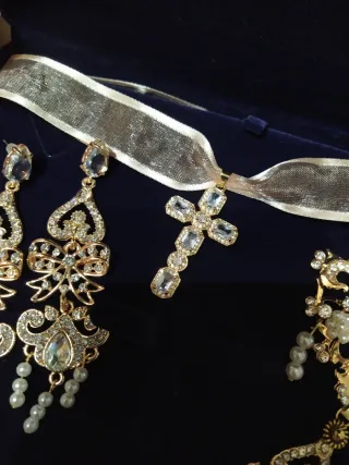 Aderezo fallero oro y blanco