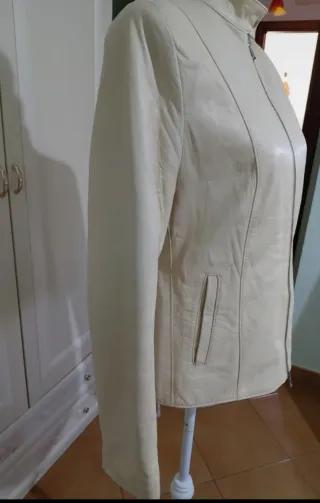 Giacca in vera pelle beige vintage Made in Italy