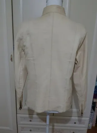 Giacca in vera pelle beige vintage Made in Italy
