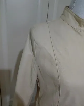 Giacca in vera pelle beige vintage Made in Italy