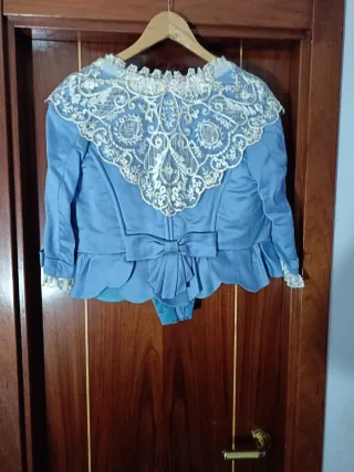 Corpiño fallera azul con encaje