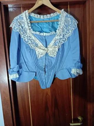 Corpiño fallera azul con encaje