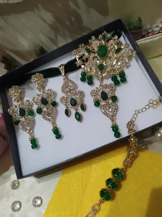 Aderezo Fallera Oro y Verde