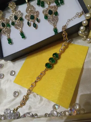 Aderezo Fallera Oro y Verde