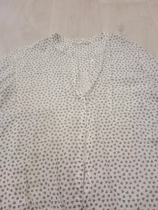 Camisa blanca estampada