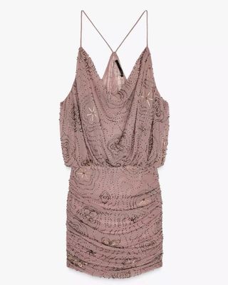 Vestido gasa pedrería