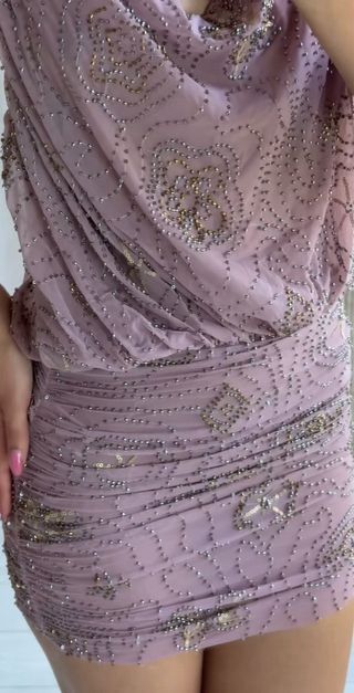 Vestido gasa pedrería