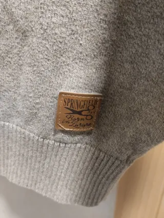 Sudadera hombre cuello alto beige