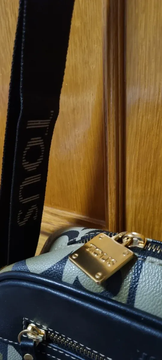 Bolso bandolera Tous beige y negro