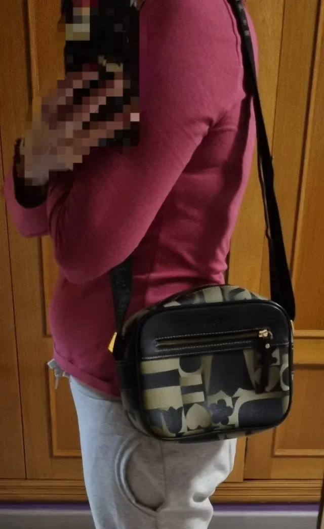 Bolso bandolera Tous beige y negro