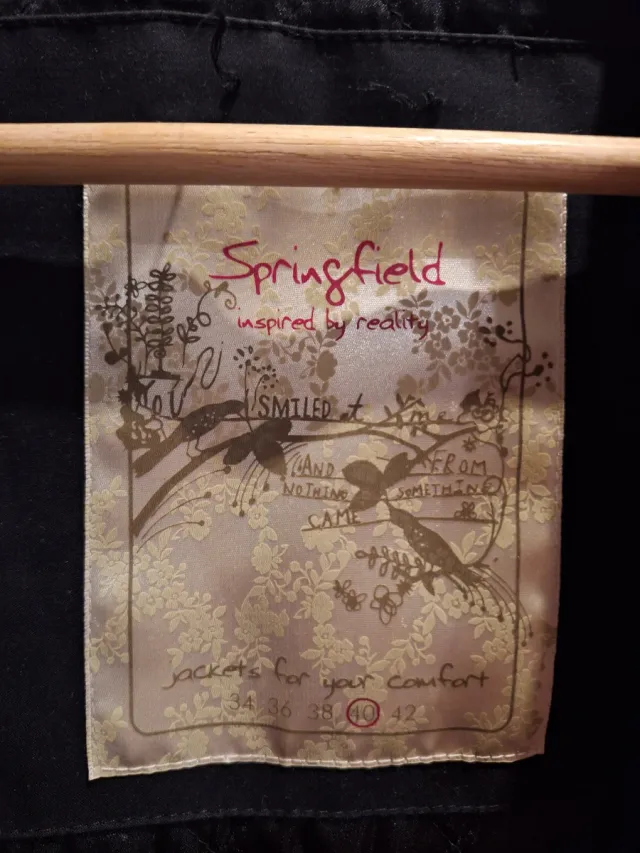 Gabardina Guateada Springfield Negra Talla S/M