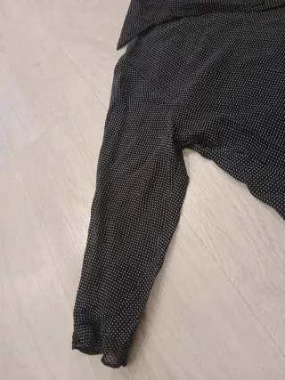 Camisa ANA SEBASTIAN negra topos blancos