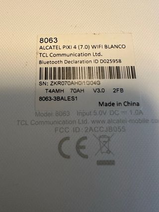 Tablet Bianca Alcatel Pixi 4 (7.0)