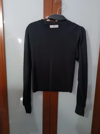 Jersey Mango negro mangas abullonadas