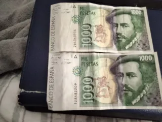 2 Billetes 1000 Pesetas España 1992