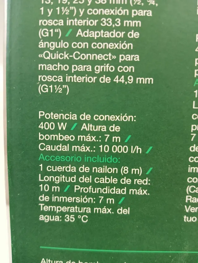 Bomba Acqua Chiaro PARKSIDE