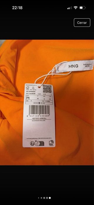 Vestido naranja Mango