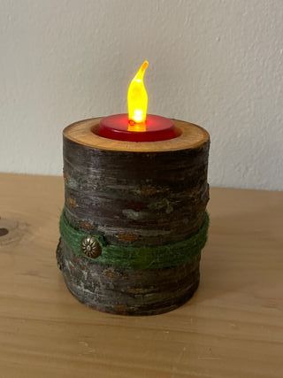 Porta candela in legno