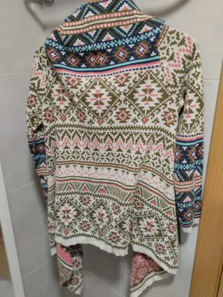 Jersey abierto estilo poncho multicolor