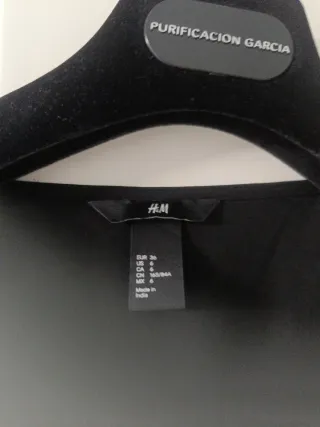 Vestido fiesta H&M negro lentejuelas talla S