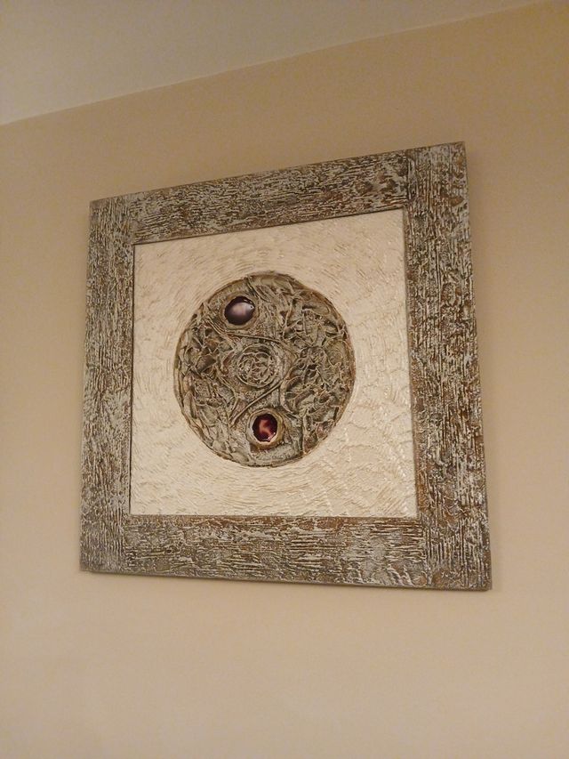 Cuadro decorativo piedra y madera