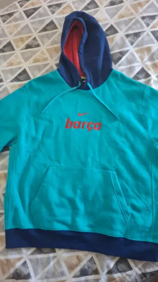 Sudadera Nike Barça Azul/Turquesa Talla XL