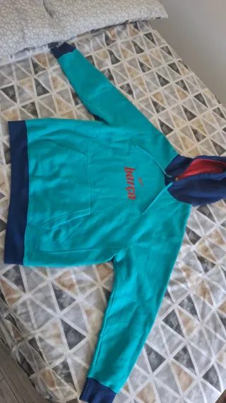 Sudadera Nike Barça Azul/Turquesa Talla XL