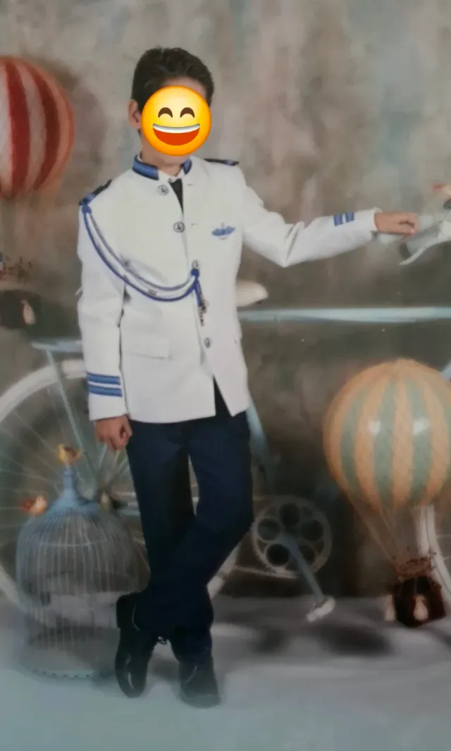 Traje Comunión Niño,Blanco Azul en perfecto estado