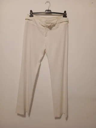 Pantaloni Freklin-O tg.44 Donna Bianco Eleganti