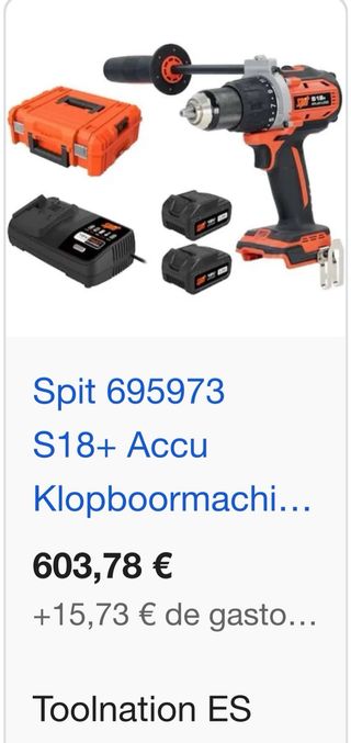 Atornillador Spit 18V con batería y cargador