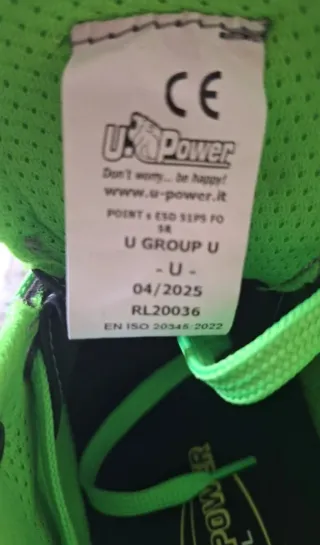 Zapatos Up Power Talla 43 Gris/Verde de trabajo