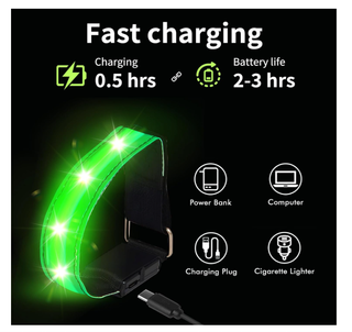 2 Braccialetti LED Ricaricabili