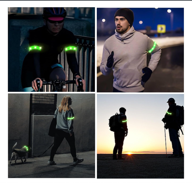 2 Braccialetti LED Ricaricabili