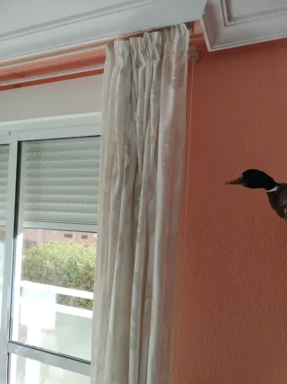 Cortinas de salón beige y grises